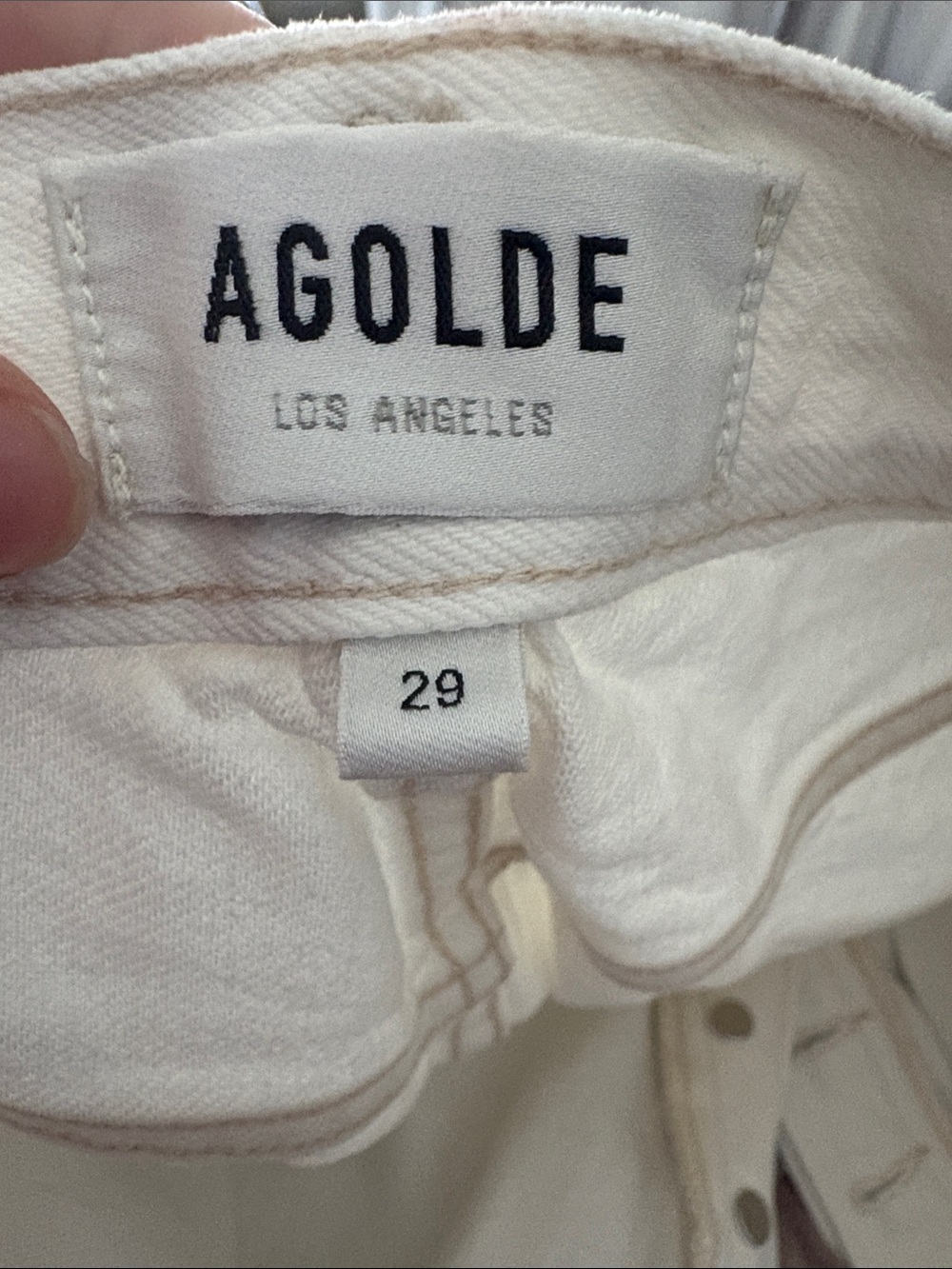 Agolde Riley Straight Leg White Jenas - size 29 - Picture 6 of 7